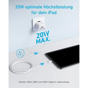 شارژر دیواری 20 وات انکر مدل B2347 سه پین به همراه کابل دو سر تایپ سی-1