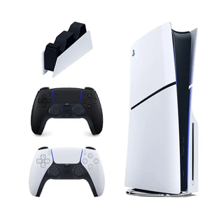 کنسول بازی سونی مدل PlayStation 5 Slim دیسک خور + یک دسته مشکی + پایه شارژ دسته