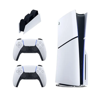 کنسول بازی سونی مدل PlayStation 5 Slim دیسک خور + یک دسته سفید + پایه شارژ دسته